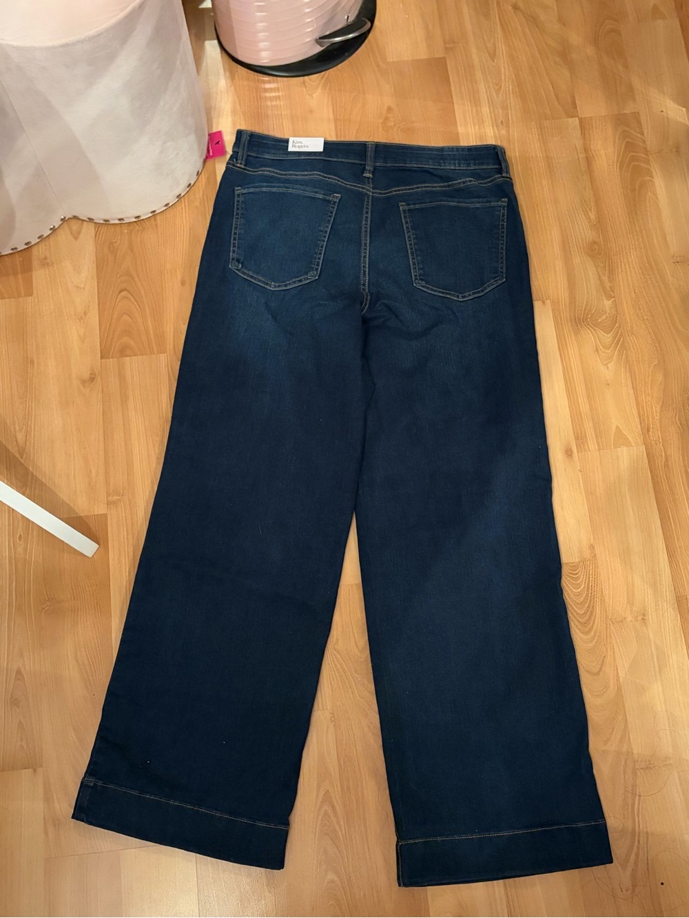 NWT Kim Rogers Tummy Control Denim Trouser Jean Slim Wide Leg Size 14 - Picture 2 of 7
